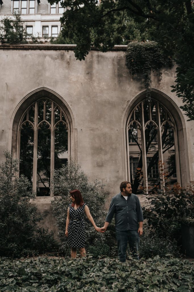 unconventional couple pose for engagement session