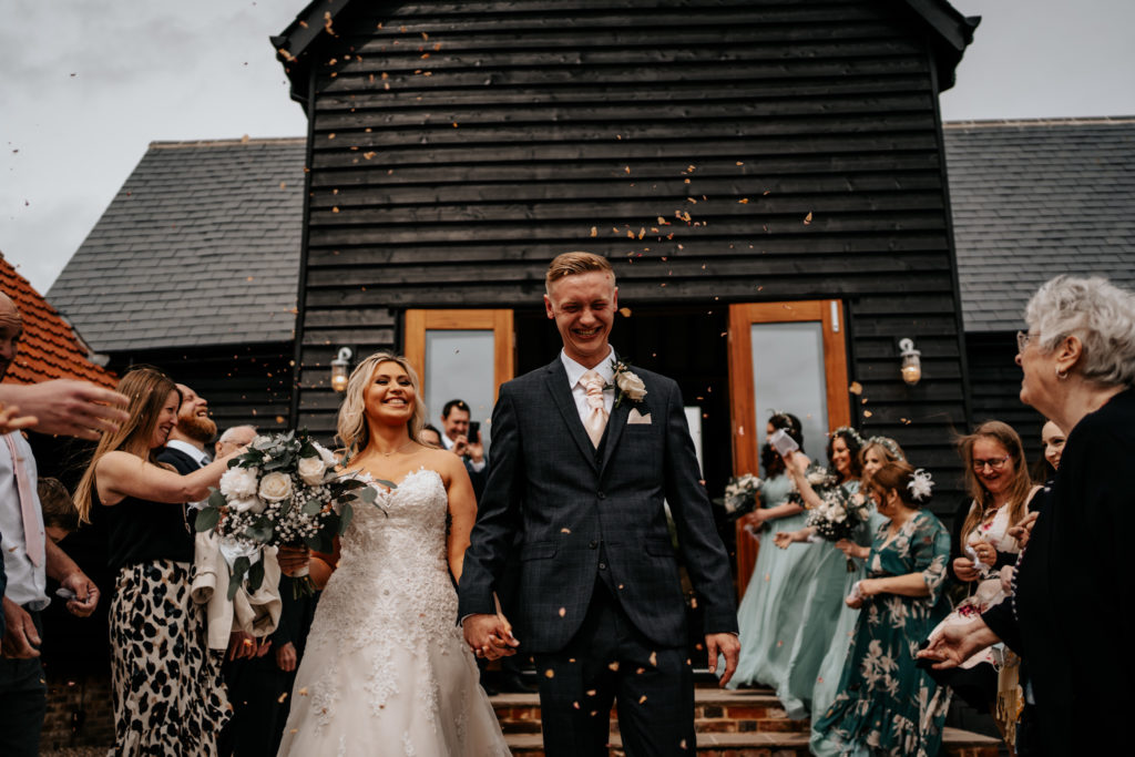 Confetti at Villiers Barn Wedding
