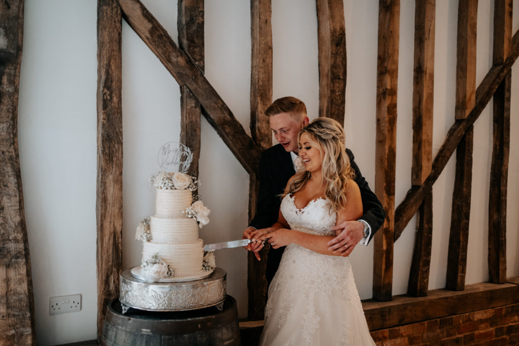 Cutting the cake at Villiers Barn